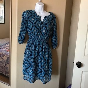 Casual blue skater dress